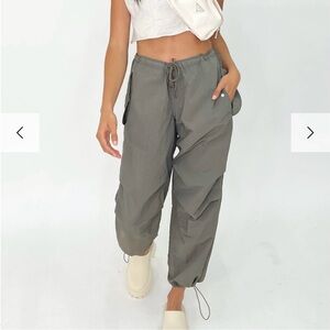 Rae Mode Green Nylon Parachute Pants Baggy Utility Cargo Women’s Large
